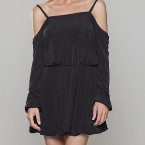 Brazilian Brand - New black dress - long sleeve  Lurex Mesh